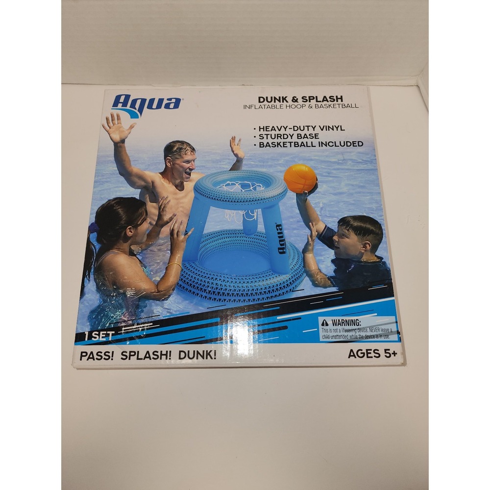 Aqua Dunk & Splash Unisex Blue Basketball Hoop Pool Game Summer Fun‎